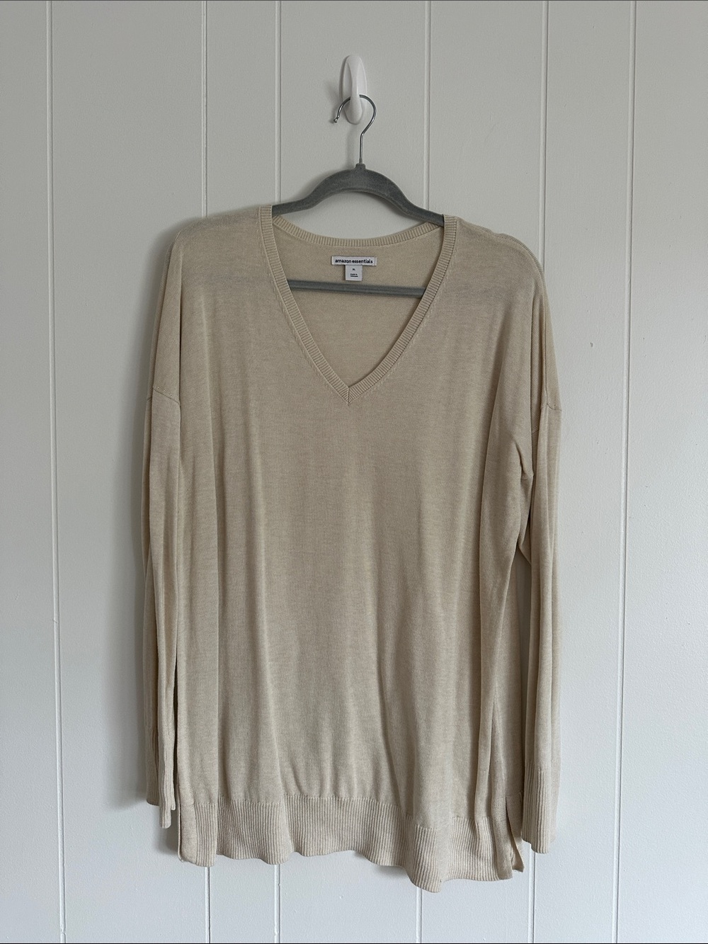 Eileen Fisher Men's V-Neck Sweater in Light Beige